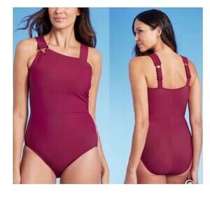 Aqua Green Women’s One Piece Swimsuit Burgundy Size small NWT